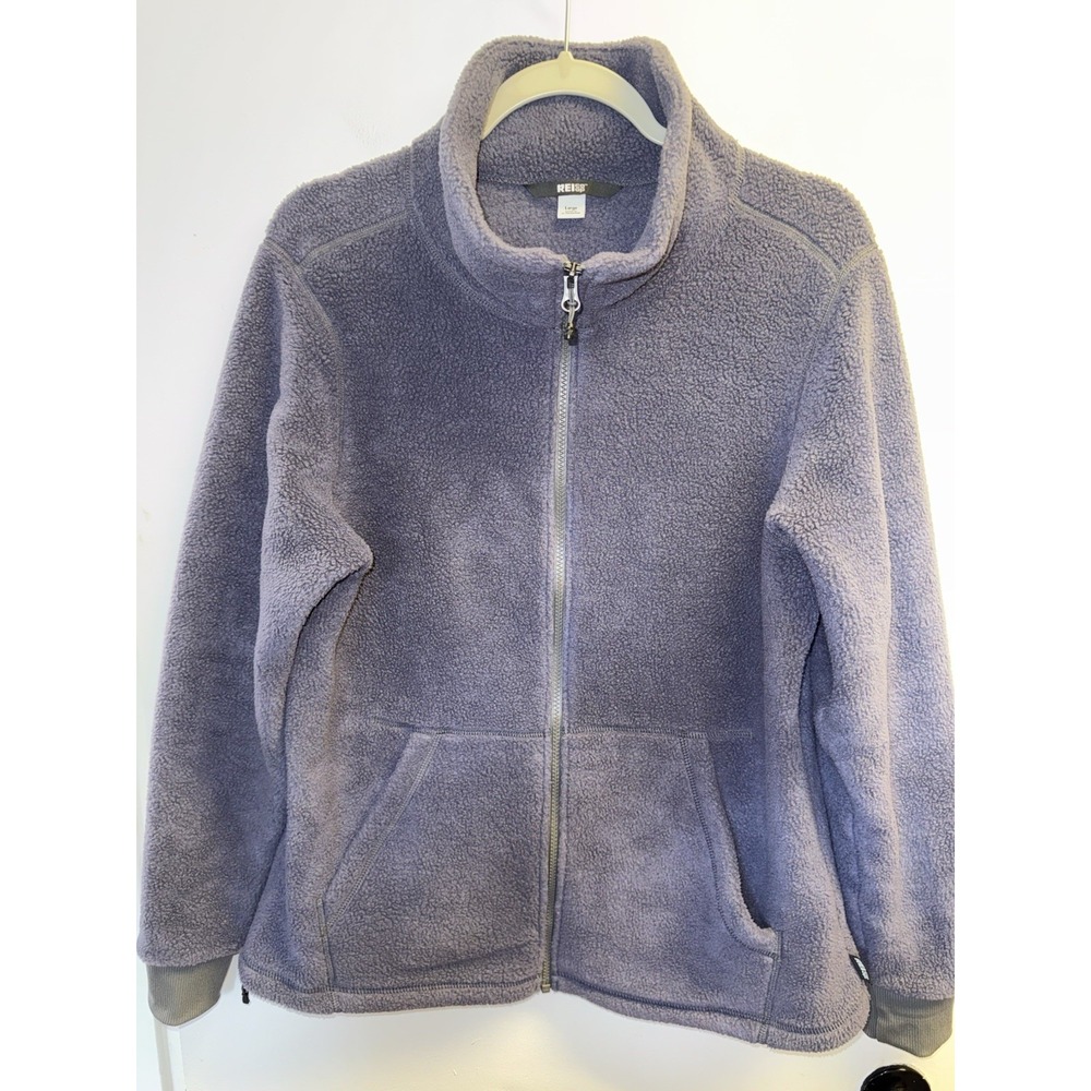 REI Co-Op Jacket Groundbreaker Fleece Full Zip Mock Neck Purple Large